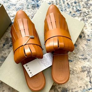 Marni Leather Mules Slides Women size 10 US / 40 EU NWT
